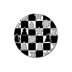 Xmas Checker Magnet 3  (round)