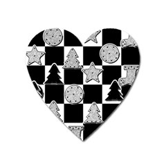 Xmas Checker Heart Magnet