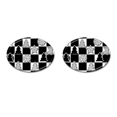 Xmas Checker Cufflinks (oval) by Nexatart