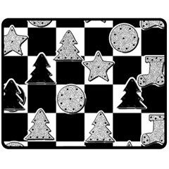 Xmas Checker Fleece Blanket (medium)  by Nexatart