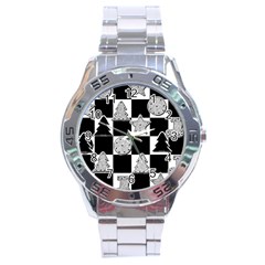 Xmas Checker Stainless Steel Analogue Watch by Nexatart