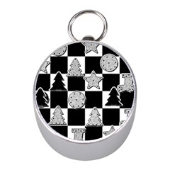 Xmas Checker Mini Silver Compasses by Nexatart