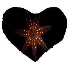 Star Light Decoration Atmosphere Large 19  Premium Flano Heart Shape Cushions by Nexatart