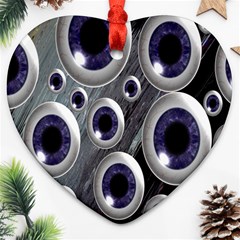 Eyeballs Pattern Ornament (heart) by Nexatart