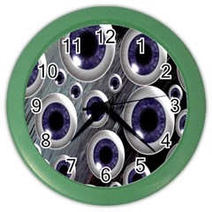 Eyeballs Pattern Color Wall Clocks by Nexatart