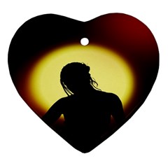 Silhouette Woman Meditation Ornament (Heart)