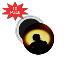 Silhouette Woman Meditation 1.75  Magnets (10 pack) 