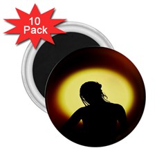 Silhouette Woman Meditation 2.25  Magnets (10 pack) 