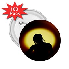 Silhouette Woman Meditation 2.25  Buttons (100 pack) 