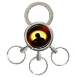 Silhouette Woman Meditation 3-Ring Key Chains Front