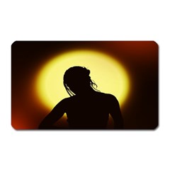 Silhouette Woman Meditation Magnet (Rectangular)