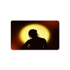 Silhouette Woman Meditation Magnet (Name Card)