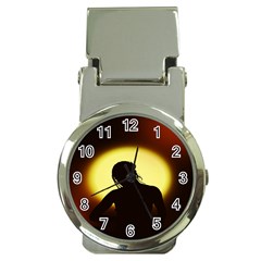 Silhouette Woman Meditation Money Clip Watches