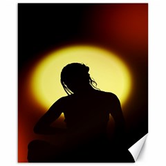 Silhouette Woman Meditation Canvas 16  X 20   by Nexatart