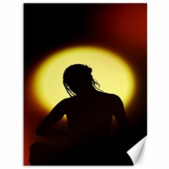 Silhouette Woman Meditation Canvas 36  X 48   by Nexatart