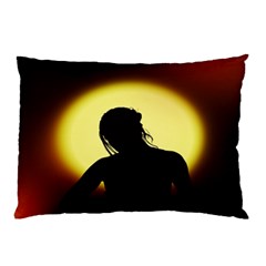 Silhouette Woman Meditation Pillow Case