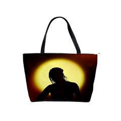 Silhouette Woman Meditation Shoulder Handbags by Nexatart