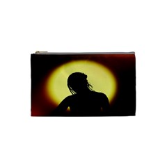 Silhouette Woman Meditation Cosmetic Bag (Small) 