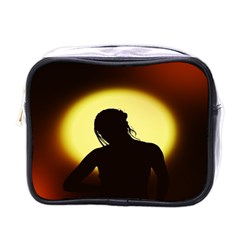 Silhouette Woman Meditation Mini Toiletries Bags by Nexatart