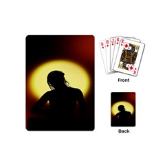 Silhouette Woman Meditation Playing Cards (Mini) 