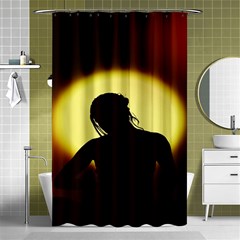 Silhouette Woman Meditation Shower Curtain 48  x 72  (Small) 