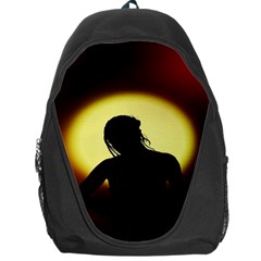 Silhouette Woman Meditation Backpack Bag