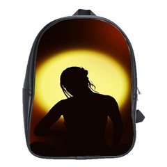 Silhouette Woman Meditation School Bags (XL) 