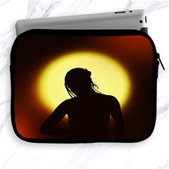 Silhouette Woman Meditation Apple iPad 2/3/4 Zipper Cases