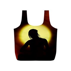 Silhouette Woman Meditation Full Print Recycle Bags (S) 