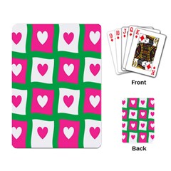 Pink Hearts Valentine Love Checks Playing Card by Nexatart