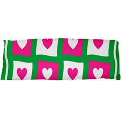 Pink Hearts Valentine Love Checks Body Pillow Case Dakimakura (two Sides) by Nexatart