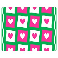 Pink Hearts Valentine Love Checks Double Sided Flano Blanket (medium)  by Nexatart