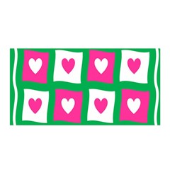 Pink Hearts Valentine Love Checks Satin Wrap by Nexatart