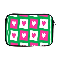 Pink Hearts Valentine Love Checks Apple Macbook Pro 17  Zipper Case