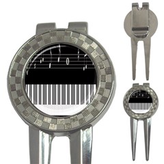 Piano Keyboard With Notes Vector 3-in-1 Golf Divots by Nexatart