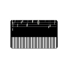 Piano Keyboard With Notes Vector Magnet (name Card) by Nexatart