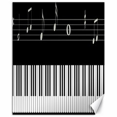 Piano Keyboard With Notes Vector Canvas 16  X 20   by Nexatart