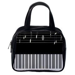 Piano Keyboard With Notes Vector Classic Handbags (one Side) by Nexatart