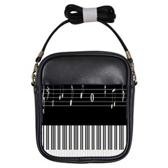 Piano Keyboard With Notes Vector Girls Sling Bags by Nexatart