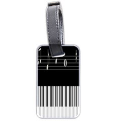 Piano Keyboard With Notes Vector Luggage Tags (two Sides) by Nexatart