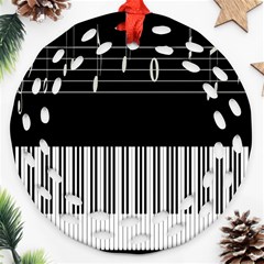 Piano Keyboard With Notes Vector Round Filigree Ornament (two Sides) by Nexatart