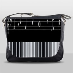 Piano Keyboard With Notes Vector Messenger Bags by Nexatart