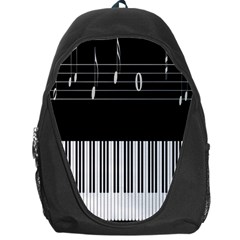 Piano Keyboard With Notes Vector Backpack Bag by Nexatart