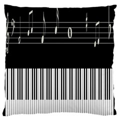 Piano Keyboard With Notes Vector Standard Flano Cushion Case (one Side) by Nexatart