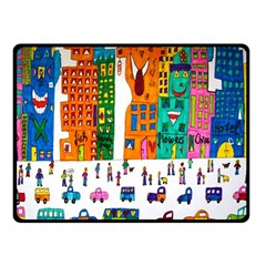 Painted Autos City Skyscrapers Fleece Blanket (small)