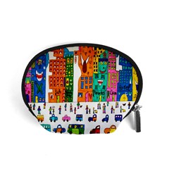 Painted Autos City Skyscrapers Accessory Pouches (small)  by Nexatart