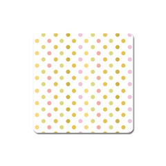 Polka Dots Retro Square Magnet