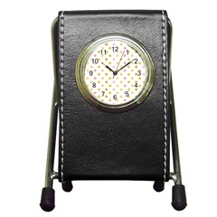 Polka Dots Retro Pen Holder Desk Clocks by Nexatart