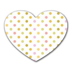 Polka Dots Retro Heart Mousepads by Nexatart