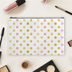 Polka Dots Retro Cosmetic Bag (large)  by Nexatart